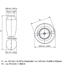 Tête de lavage à jets rotatifs Tanko CP2S